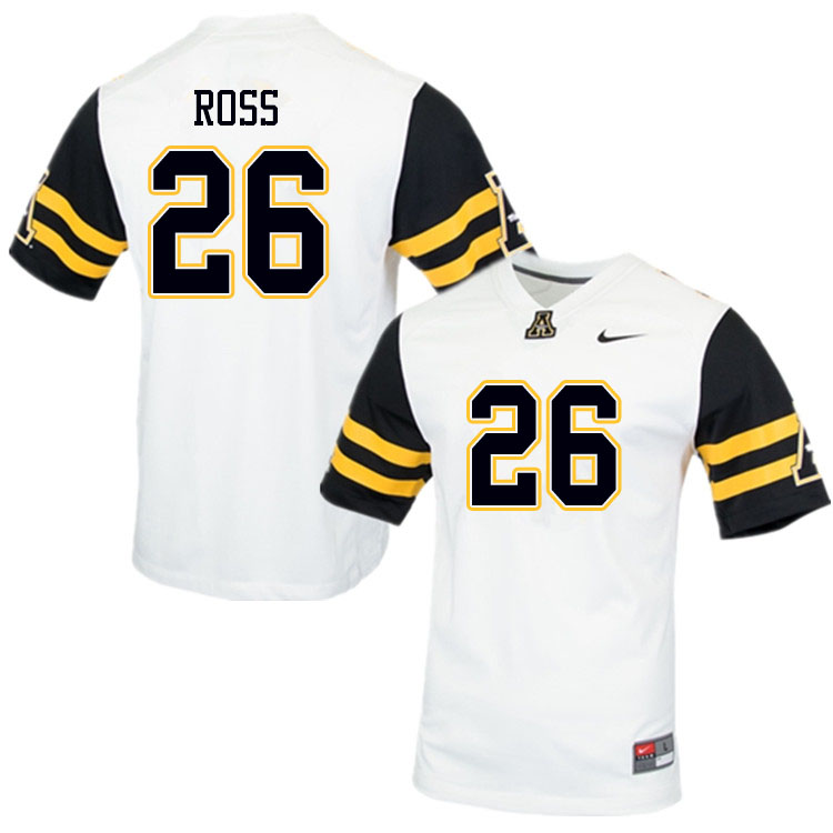 Men #26 Nicholas Ross Appalachian State Mountaineers College Football Jerseys Sale-White - Click Image to Close